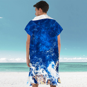 Bán buôn tùy chỉnh in sợi nhỏ trùm đầu Poncho khô nhanh người lớn tắm bãi biển Khăn với mô hình mới lạ và logo - Product Image 2