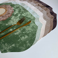 Nouveau Set de Table Ovale Français en Velours Imitation, Isolant et Double Face en Cuir, pour Table à Manger, Bureau et Usage Quotidien à Domicile