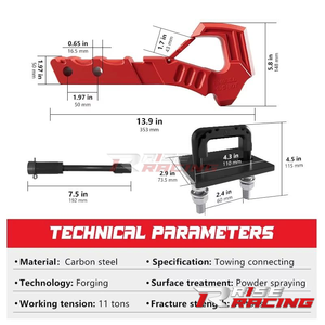 RISE <span class=keywords><strong>Prix</strong></span> de gros usine Accessoires 4x4 pour véhicules tout-terrain, Crochet de remorquage en acier allié pour <span class=keywords><strong>attelage</strong></span> de remorque - Product Image 4