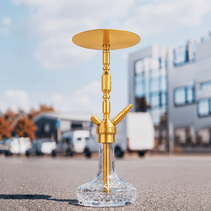 Cachimba Premium de Acero Inoxidable V2A de 60cm con Base de Cristal Bohemio, Manguera Única, Set Completo para Lounge/Bar, Venta al por Mayor - Product Image 2
