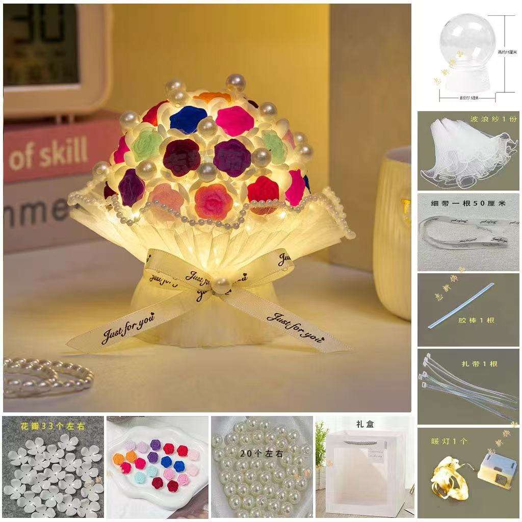 Color flocking rose night light