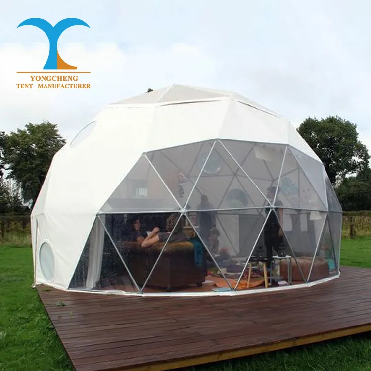 Clear dome hotel tent tents camping outdoor automatic waterproof with barthroom.