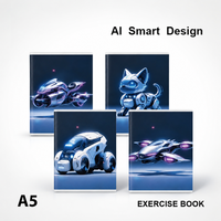 Carnet A5 personnalisé avec logo, reliure piquée, couverture en papier blanc, impression UV, papier d'écriture premium, cahier d'exercices
