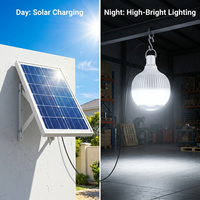 Ampoule LED solaire 105W, super lumineuse, 84 LED, intensité réglable, lampe de camping, étanche IP66, lampe de secours, jardin, barbecue, angle de faisceau 360°