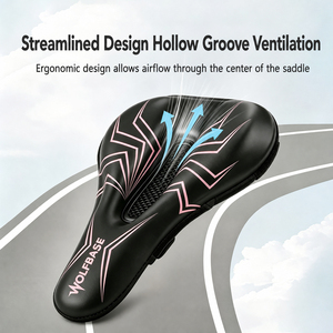 Housse de selle confortable et antidérapante pour vélo de route et VTT, avec amortissement <span class=keywords><strong>SGEL</strong></span> à rebond lent 3-5S - Product Image 1