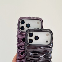 Nouvelle Coque de Téléphone Électroplaquée 3D Effet Ondulations d'Eau pour iPhone 16 Plus 17 Air Pro Max, Coque Arrière Antichoc