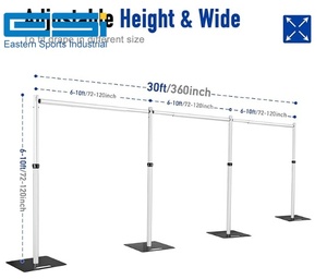 Support d'affichage portable pour stand d'exposition certifié TUV ESI, système de <span class=keywords><strong>fond</strong></span> de scène pour salon professionnel, cadre en aluminium pour mariage - Product Image 2
