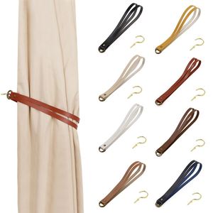 Vintage Curtain Tiebacks PU Leather Curtain <b>Rod</b> <b>Holder</b> Curtain Buckle for Home Living Room - Product Image 1