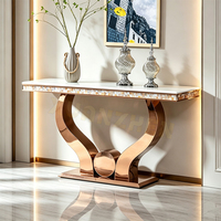 Meubles de salon en gros, table console en marbre, table d'entrée moderne de luxe, table de salon en pierre artificielle à vendre