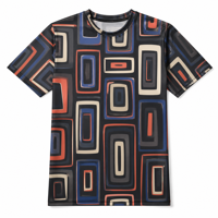 Kaos Pria 3D AOP Poplin 100% Poliester Charcoal Multiwarna Bermotif Lengan Pendek Cepat Kering Bernapas O-Neck