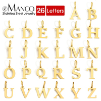 Pendentif personnalisé en acier inoxydable EManco avec initiale de lettre A-Z, 26 lettres, breloques en gros pour la fabrication de bijoux DIY pour enfants
