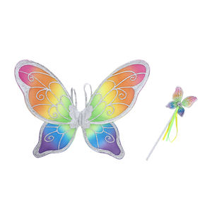 أجنحة خيالية للأطفال بالجملة من المصنع، زي أميرة من الدانتيل والساتان على شكل فراشة للفتيات، مناسب لحفلات الهالوين، قابل للتخصيص - Product Image 5