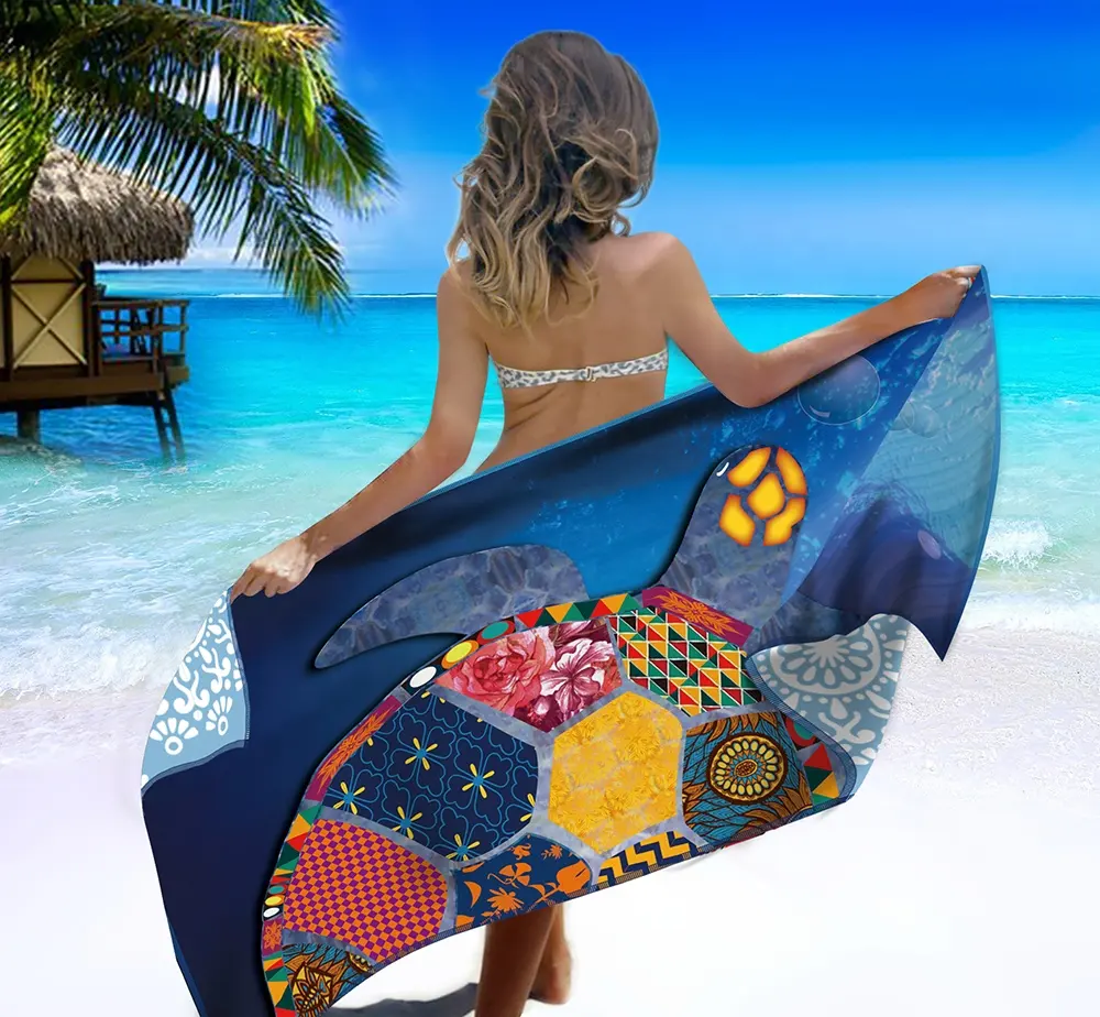 Eastsunshine Free Sample Custom Print Beach Towel with logo fast dry soft microfiber Towel beach sand free