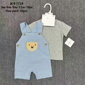Ensemble de 2 pièces Fairy Realm pour <span class=keywords><strong>garçon</strong></span>, vêtements décontractés d'été, <span class=keywords><strong>salopette</strong></span> à manches courtes en coton 100% uni, fermeture à boutons - Product Image 5