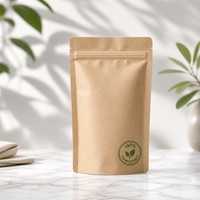 Herbruikbare, composteerbare kraftpapieren zak met ritssluiting voor noten en snacks, gemaakt van duurzaam materiaal