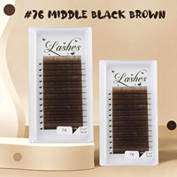 Extensions de cils bruns professionnelles, douces, naturelles, brun foncé, en plateau individuel, vente en gros, marque privée, finition mate