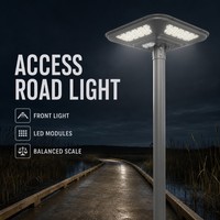Lámpara Solar Monocristalina de 360 Grados con Montaje en Poste, Batería de 40AH, para Jardín Exterior, Plaza Comercial