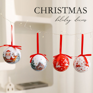 Ensemble de boules de Noël, décoration de scène de Noël, autocollants de 8 cm, boîte cadeau de boules de Noël, pendentif boule à suspendre pour sapin de Noël - Product Image 4