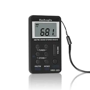 HRD-103 AMFMデジタルラジオ2バンドステレオレシーバーポータブルヘッドフォンLCDスクリーン充電式バッテリーミニfmラジオポケット
