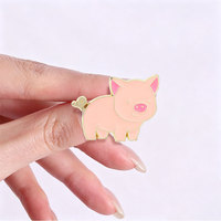 Épinglette en émail personnalisée cochon rose, badge métallique animal mignon, épinglette cochon rose, bijou créatif, cadeau pour enfants