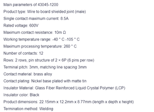 43045-1200 0430451200 MOX母外壳0.635 w TPA PA6黑色<span class=keywords><strong>DR</strong></span> 3Ckt连接器 - Product Image 2