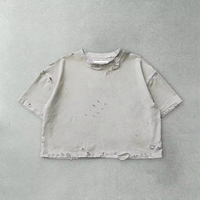 T-shirt Homme Streetwear Vintage Délavé Coupe Boxy Courte Oversize Effet Usé – Collection 2026 – Nouveauté Tendance