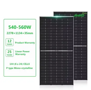 가장 저렴한 540 ~ 560w jinko 태양 전지 패널 유리 단결정 실리콘 태양 전지 패널