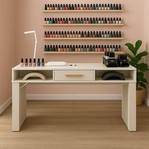 Nail Salon <b>White</b> Manicure <b>Tables</b> Makeup Manicure Furniture Set <b>White</b> Nail <b>Table</b> for Sale - Product Image 5