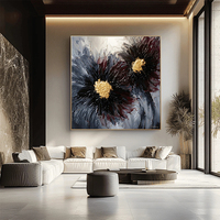 Peinture à l'huile abstraite de cheval bleu et or, style moderne et luxueux, sur toile, pour salon