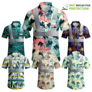 <span class=keywords><strong>Hi</strong></span> Vis Clase 2 Construcción Ropa personalizada Camisas de manga corta reflectantes de seguridad Camisas de playa hawaianas personalizadas en cualquier color - Product Image 1