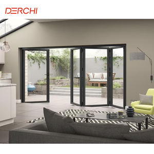 Portes pliantes accordéon de patio en verre trempé d'aluminium d'étanchéité d'air de <span class=keywords><strong>12</strong></span> pieds - Product Image 2