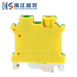 USLKG 6N 6mm 57A AWG32-8 니켈 도금 구리 나사 연결 Din 레일 전원 캐비닛 용 <span class=keywords><strong>2</strong></span> 극 접지 케이블 터미널 블록 - Product Image 3