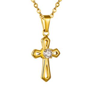 Collares Personalizados al por Mayor con Letras Iniciales de Perlas de Mariposa, Cruz de Oro, Zirconia, Corazón, Estrella y Luna en Acero Inoxidable para Hombres y Mujeres - Product Image 6