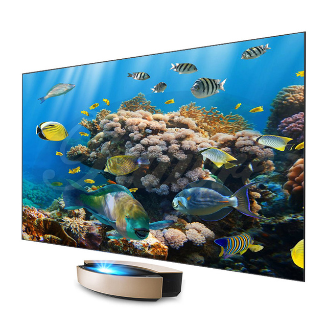 100" & 120" Fixed Frame CLR UST ALR 16:9 PET Crystal Projector Screen-Anti-Light Rejecting 4K Cinema Screen
