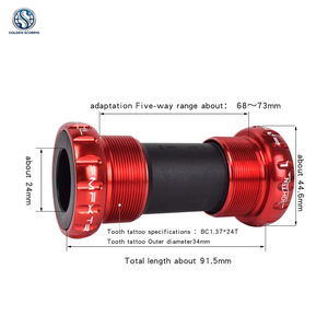 <span class=keywords><strong>Eje</strong></span> de <span class=keywords><strong>Pedalier</strong></span> para Bicicleta de Montaña BB91 Roscado Tipo 68-73mm de Aluminio con Rodamientos Sellados Integrados - Product Image 3