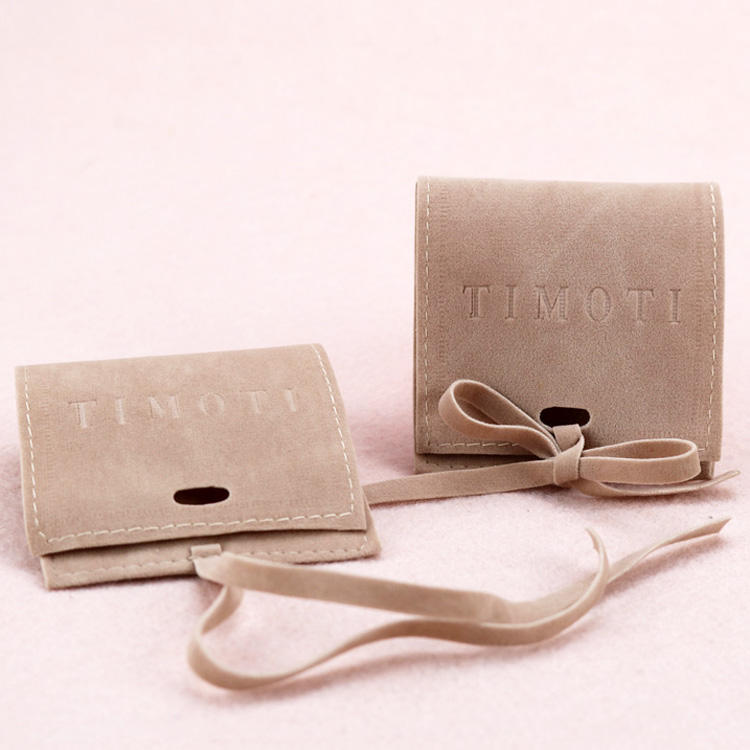 Jewelry Packaging Velvet Pouch With Logo Custom Embossed Logo