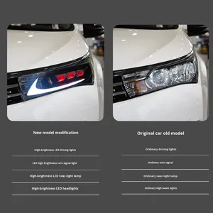 Pour Toyota Corolla 2014-2018, ensemble de phares 12V avec lentille laser modifiée, feux de jour LED et clignotants séquentiels - Product Image 3