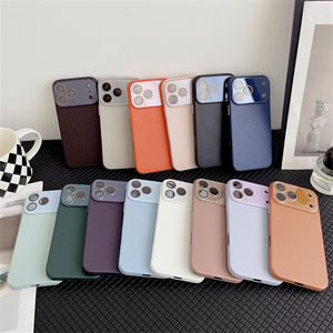 Custodia per telefono cellulare con struttura in pelle Tpu in vetro smerigliato per <span class=keywords><strong>iPhone</strong></span> 17 Air 16 15 Pro Max con obiettivo colorato in Tpu posteriore - Product Image 2