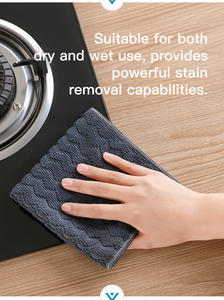 Paño de Cocina de Microfibra Azul, 300gsm, Cuadrado, de Secado Rápido, Suave y Absorbente, Reutilizable y Lavable a Máquina - Product Image 2
