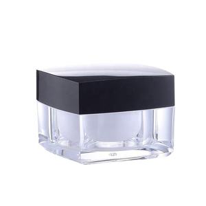 Pot carré à double paroi en PP avec couvercle à vis recyclable en plastique pour crème contour des yeux, poudre libre et emballage cosmétique - Product Image 5