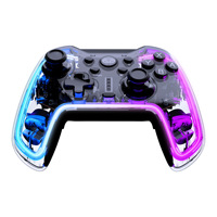 Manette de jeu sans fil BT avec lumière néon RVB colorée, vibration six axes et autonomie ultra-longue pour Switch
