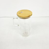 Entrepôt aux États-Unis 32oz 40oz Boule à neige à double paroi pré-percée Tasse en verre transparent pailleté avec trou Bouchon Poignée