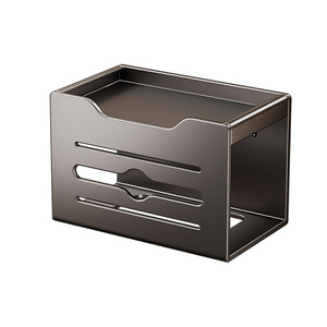 Blue Vine Wall Mounted Tissue Box Spear Gray Rectangular No Drilling Required For Bathroom Household Use - Product Image 3