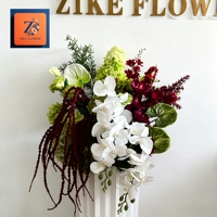 Arrangement floral artificiel en soie Amaranthus en cascade, rose bordeaux, pour centre de table de mariage, tendance et luxueux 2026