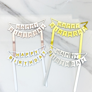Honey And Sweetness Acrylic <b>Cake</b> Topper Happy Birthday Flag <b>Cake</b> <b>Decorations</b> Birthday Party <b>Supplies</b> 1.3MM Thickness - Product Image 1