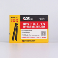 Lames de couteau utilitaire SDI de qualité supérieure 9 mm, lame noire intégrale à 60 degrés, petit cutter artistique, outil en acier allié pour gravure de film K403