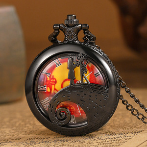 Cadeau d'Halloween antique-Rétro Gothique Jack <span class=keywords><strong>Skellington</strong></span> Pendentif Collier Tim Burton's Nightmare Christmas Montre de Poche pour Hommes Enfants - Product Image 5