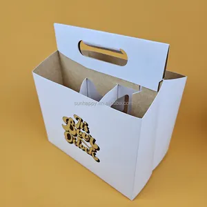 Preço de fábrica caixa de vinho personalizável de papelão com 6 pacotes de porta-garrafas de cerveja Kraft, caixa de papelão para embalagem de cerveja, fabricante