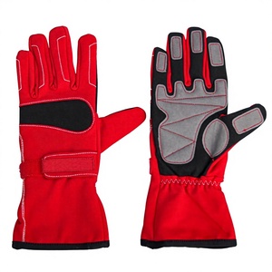 Gants de motocross unisexes à doigts entiers avec revêtement antidérapant en PU, design à panneaux rouge et noir pour la course, la conduite et les sports de plein air - Product Image 4