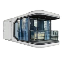 38 mètres carrés Préfabriqué bon marché Temps Eton Space Egg Tesla Foshan Maison capsule 2 chambres avec salle de bain complète et chambre à coucher